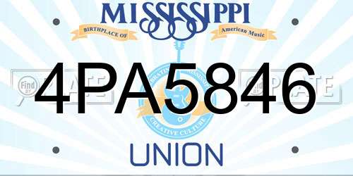 4PA5846 Mississippi License Plate