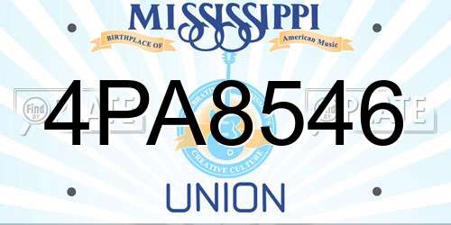 4PA8546 Mississippi License Plate