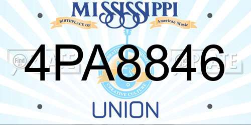4PA8846 Mississippi License Plate