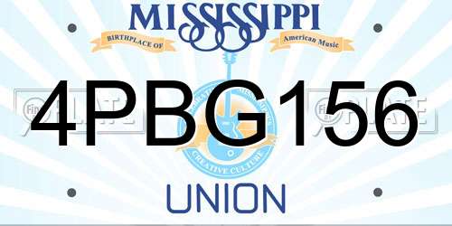 4PBG156 Mississippi License Plate