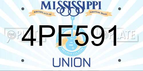 4PF591 Mississippi License Plate