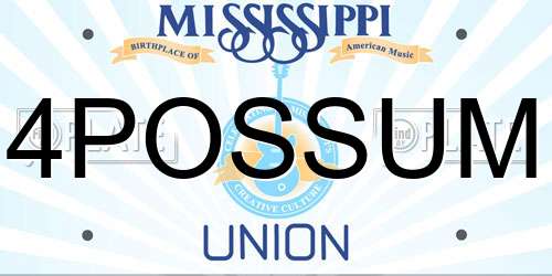4POSSUM Mississippi License Plate