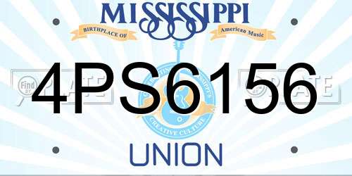 4PS6156 Mississippi License Plate