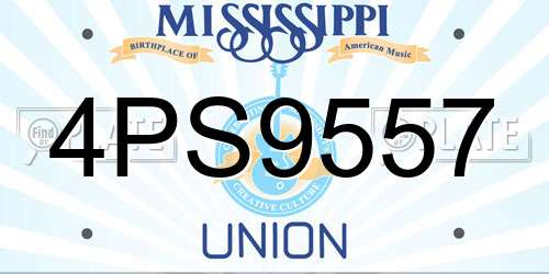 4PS9557 Mississippi License Plate