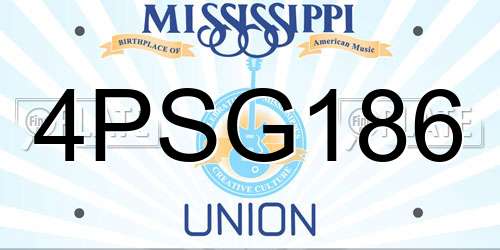 4PSG186 Mississippi License Plate
