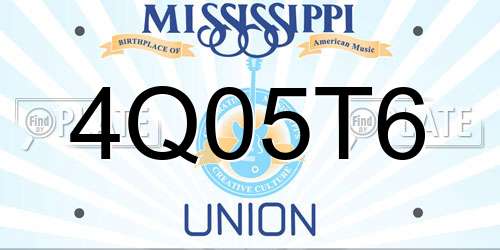 4Q05T6 Mississippi License Plate