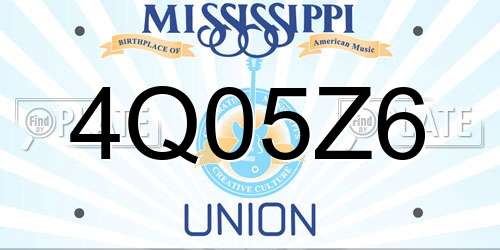 4Q05Z6 Mississippi License Plate