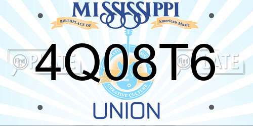 4Q08T6 Mississippi License Plate