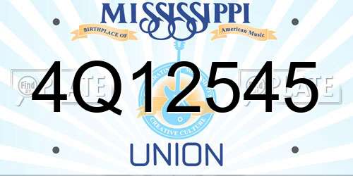 4Q12545 Mississippi License Plate