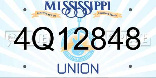 4Q12848 Mississippi License Plate
