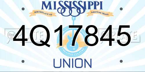 4Q17845 Mississippi License Plate