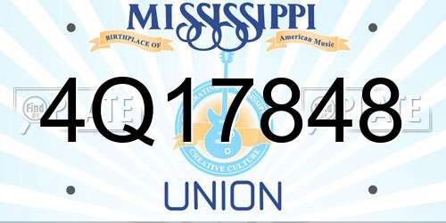 4Q17848 Mississippi License Plate