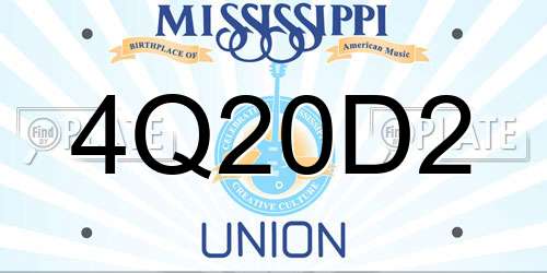 4Q20D2 Mississippi License Plate