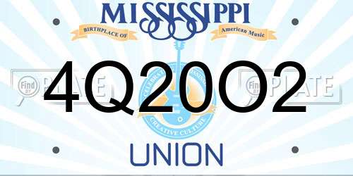 4Q20O2 Mississippi License Plate