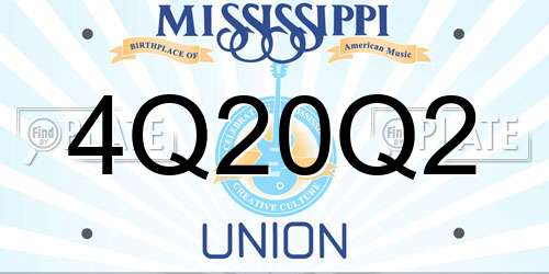 4Q20Q2 Mississippi License Plate