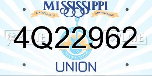 4Q22962 Mississippi License Plate