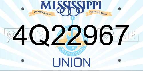4Q22967 Mississippi License Plate
