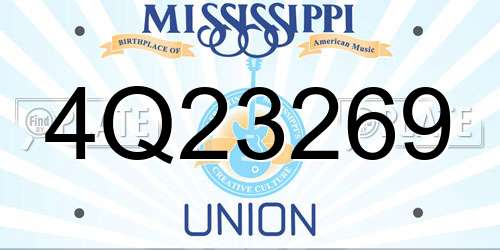 4Q23269 Mississippi License Plate