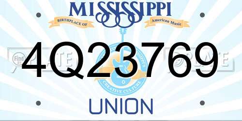 4Q23769 Mississippi License Plate