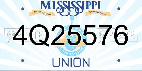 4Q25576 Mississippi License Plate