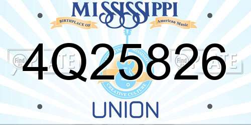 4Q25826 Mississippi License Plate