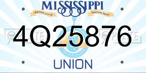 4Q25876 Mississippi License Plate