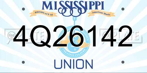 4Q26142 Mississippi License Plate