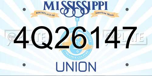 4Q26147 Mississippi License Plate