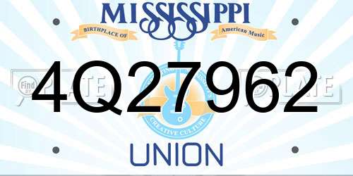4Q27962 Mississippi License Plate