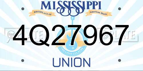 4Q27967 Mississippi License Plate
