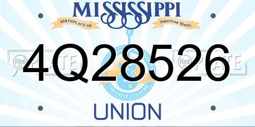 4Q28526 Mississippi License Plate
