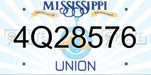 4Q28576 Mississippi License Plate
