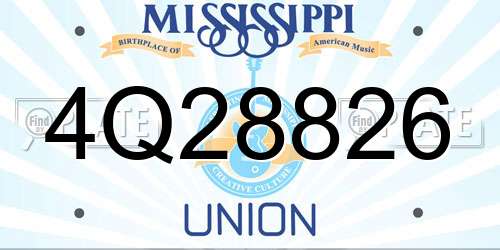 4Q28826 Mississippi License Plate