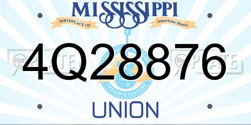 4Q28876 Mississippi License Plate