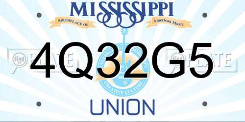 4Q32G5 Mississippi License Plate