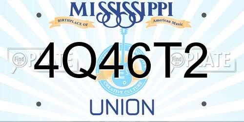 4Q46T2 Mississippi License Plate