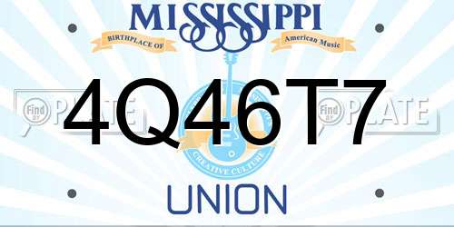 4Q46T7 Mississippi License Plate