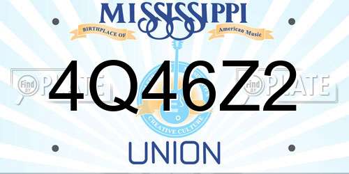 4Q46Z2 Mississippi License Plate