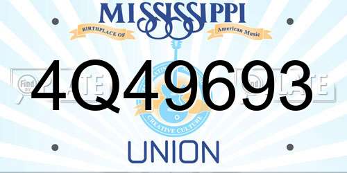 4Q49693 Mississippi License Plate