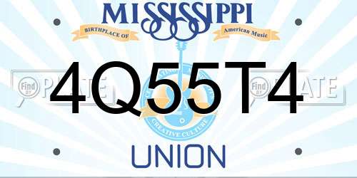 4Q55T4 Mississippi License Plate