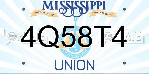 4Q58T4 Mississippi License Plate