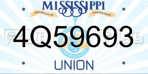 4Q59693 Mississippi License Plate