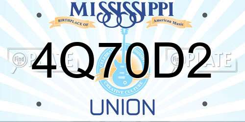4Q70D2 Mississippi License Plate