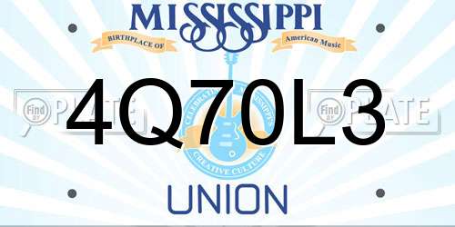 4Q70L3 Mississippi License Plate