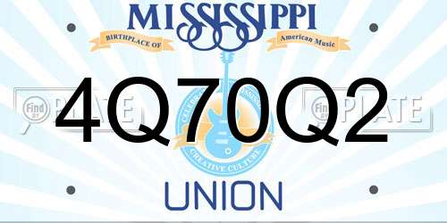 4Q70Q2 Mississippi License Plate