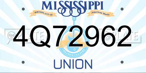4Q72962 Mississippi License Plate
