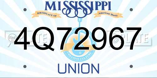 4Q72967 Mississippi License Plate