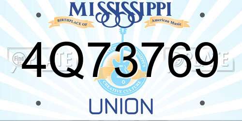 4Q73769 Mississippi License Plate