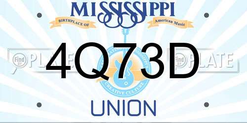 4Q73D Mississippi License Plate