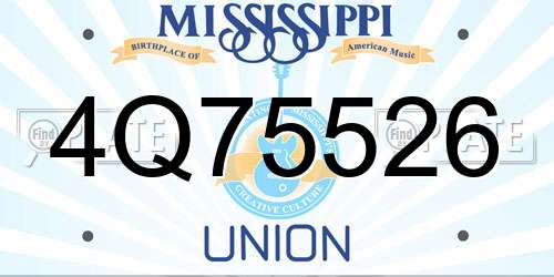 4Q75526 Mississippi License Plate